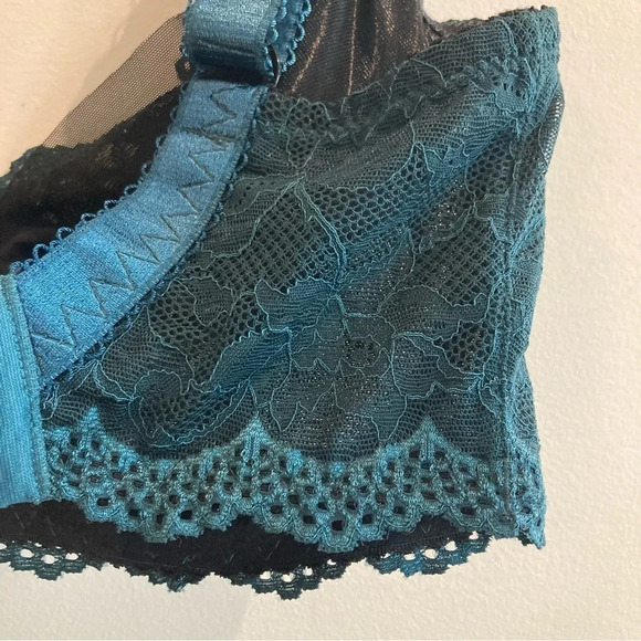 EWA MICHALAK Sz 32 J Emerald Lace Adjustable Straps Underwire Unpadded Bra NWT - Picture 11 of 13